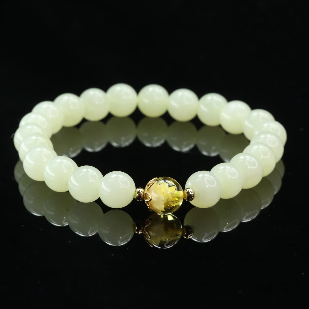 55和田玉若羌黄玉手串/501081保利厦门拍卖