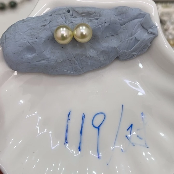 颈饰未镶嵌海水珍珠ak对珠7.8mm娇，定制不退不换