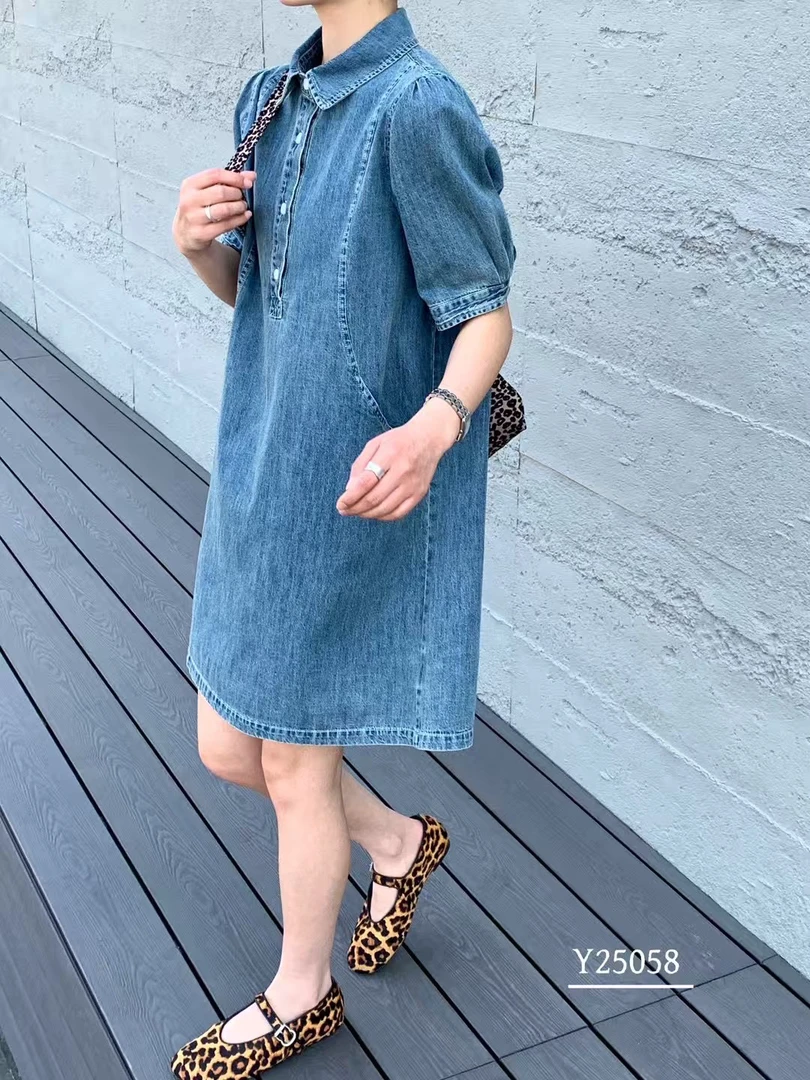港风大码女装复古高级感牛仔连衣裙胖mm显瘦遮肉夏季时尚洋气裙子