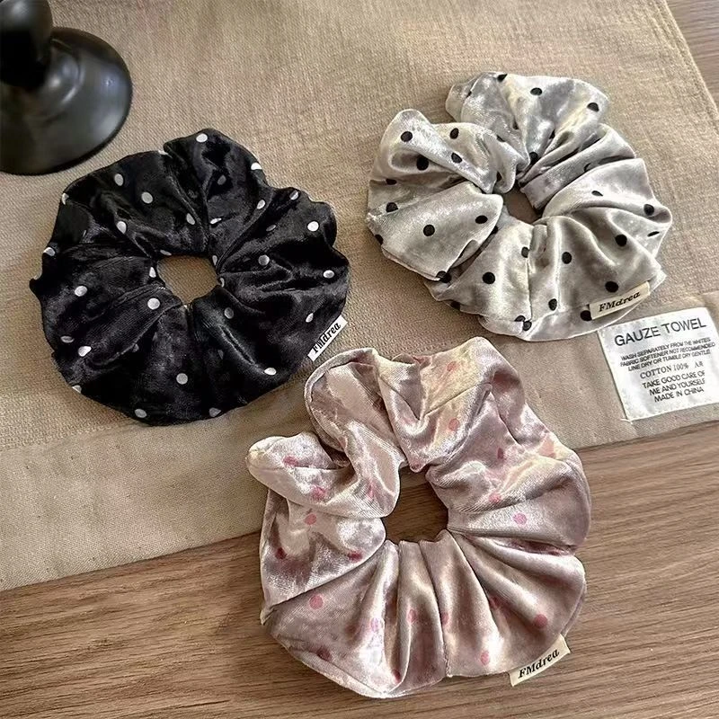 【新店开业1RMB抢】复古丝绒波点发绳大肠圈百搭高级感头绳大肠发圈