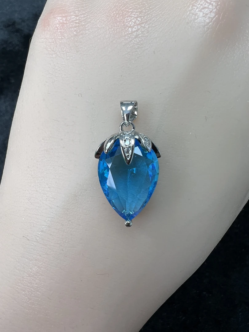 【托帕石】S925银天然托帕石吊坠P0089