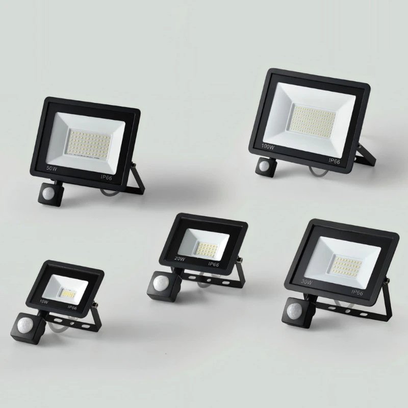 智能LED人体红外感应投光灯户外防水庭院楼道光控遥控感应灯家用