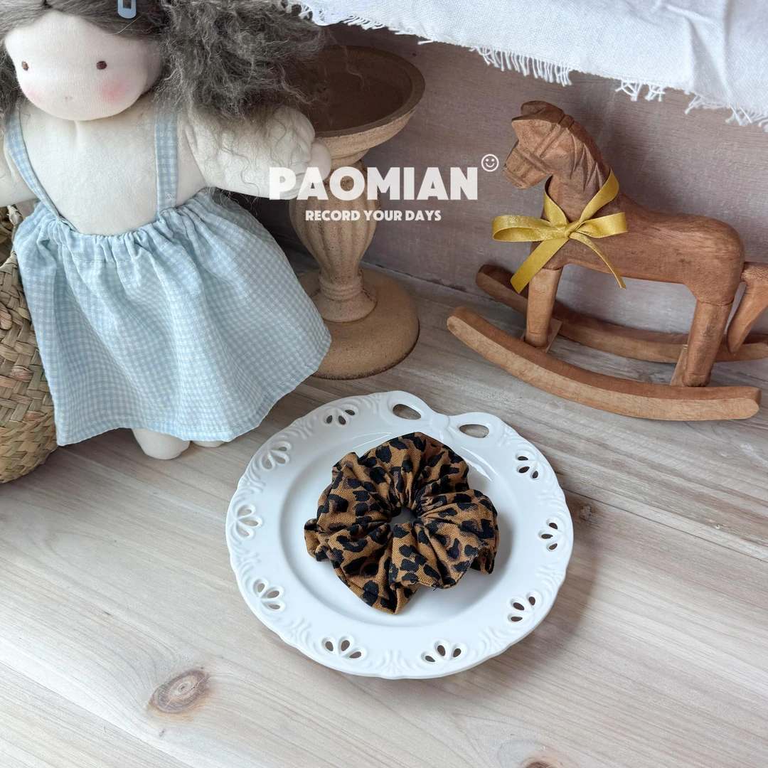 豹纹肠圈高弹力头饰ins可爱时尚儿童网红发饰气质秋冬头绳彩色