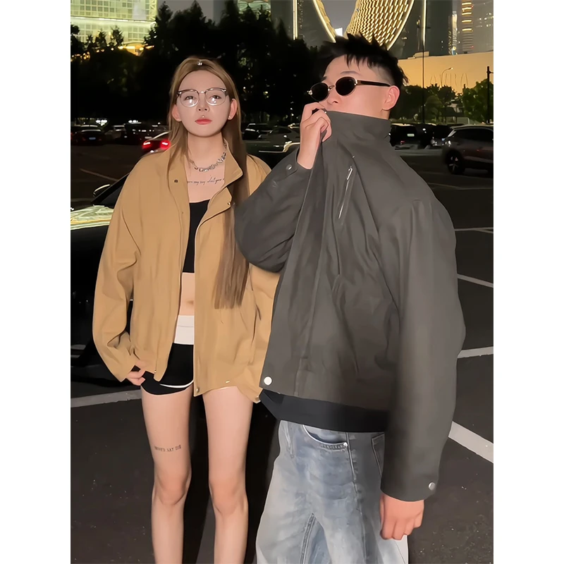 美式复古飞行员立领男外套秋季痞帅短款休闲男装夹克百搭工装上衣