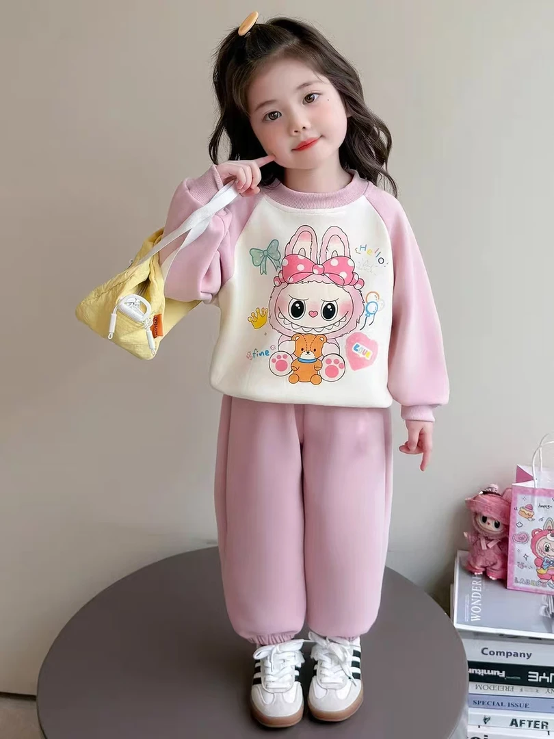 56251女童秋套装2025新款儿童网红炸街衣服秋款时髦卫衣两件套