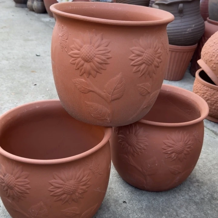 紫砂花盆口30高26宜兴紫砂