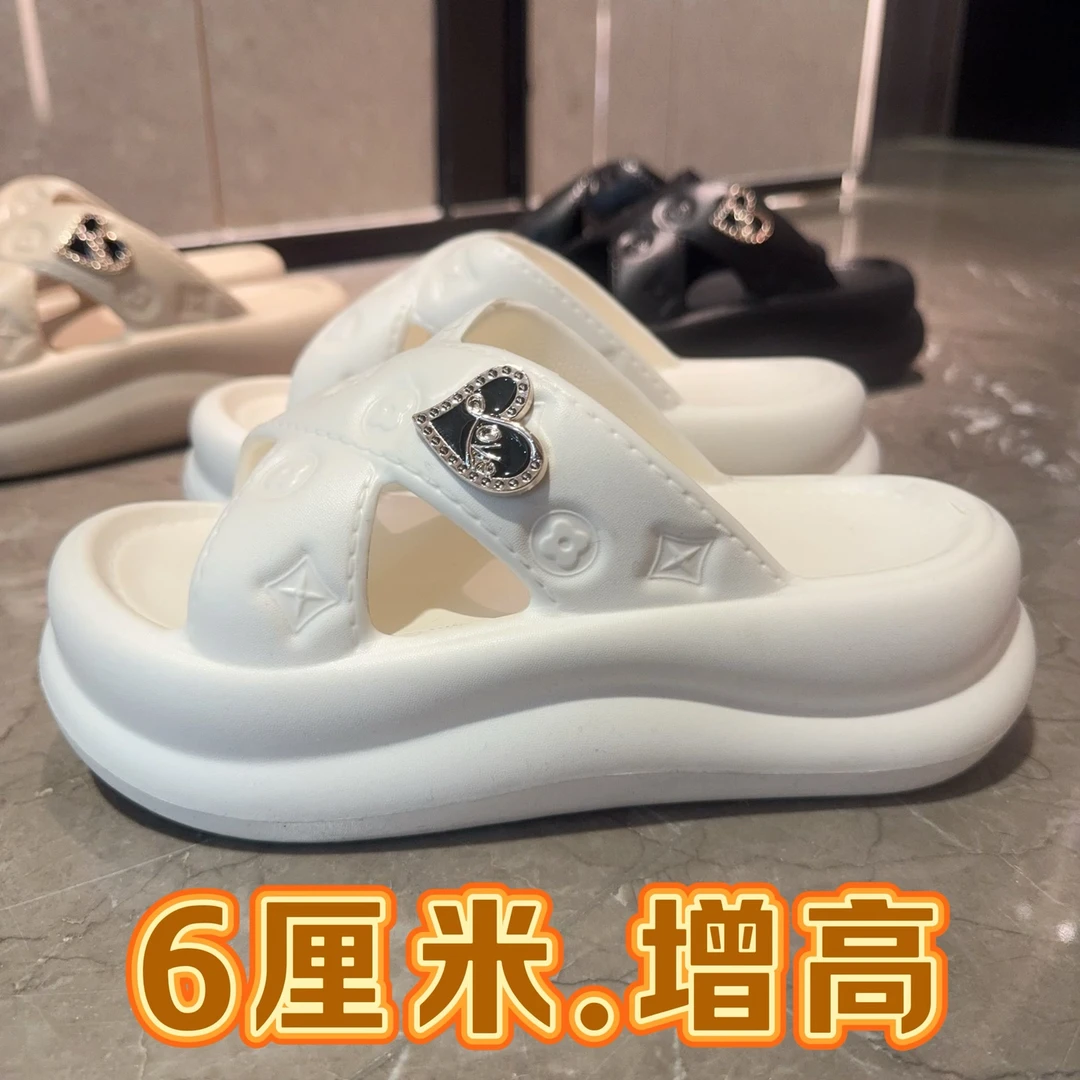 8783-1交叉6厘米小碎花EVA厚底拖鞋