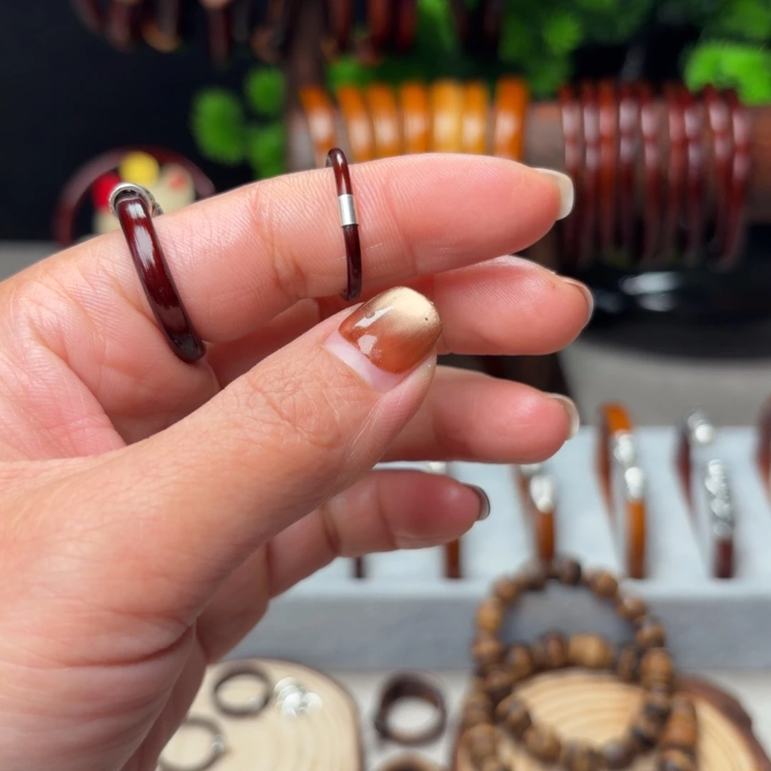 木质非金属鸡血藤戒指