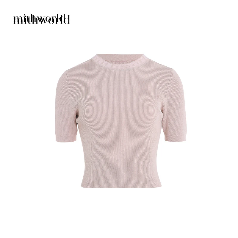 mithworld/沵媞【商场同款】logo织带针织衫短款上衣W7ESS2215R4A