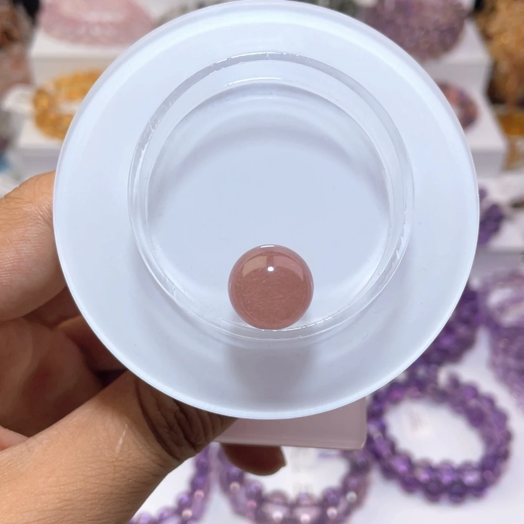 水晶珠宝半成品未镶嵌兔毛水晶单珠15mm