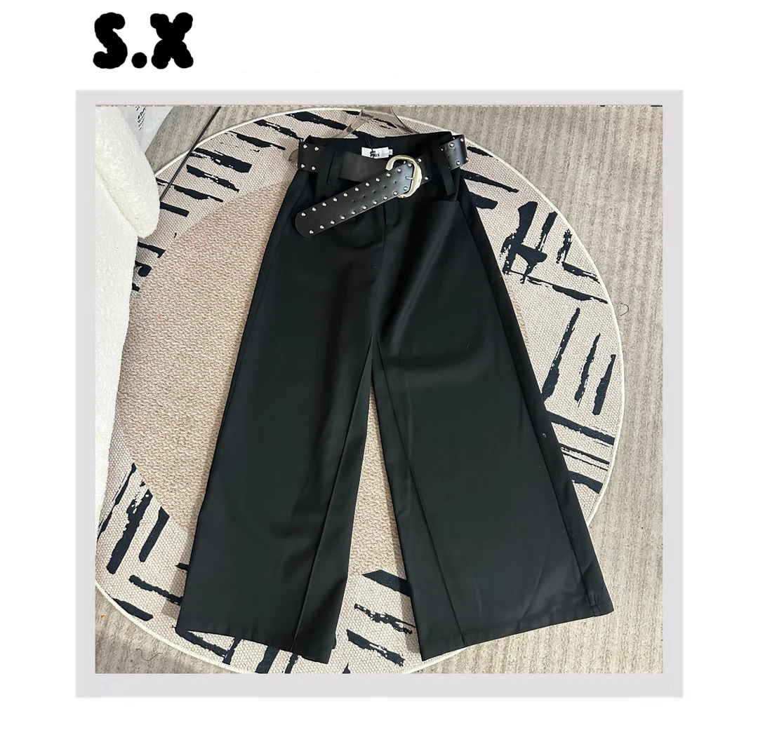 S.X 2025春夏新款 小众设计款阔腿裤