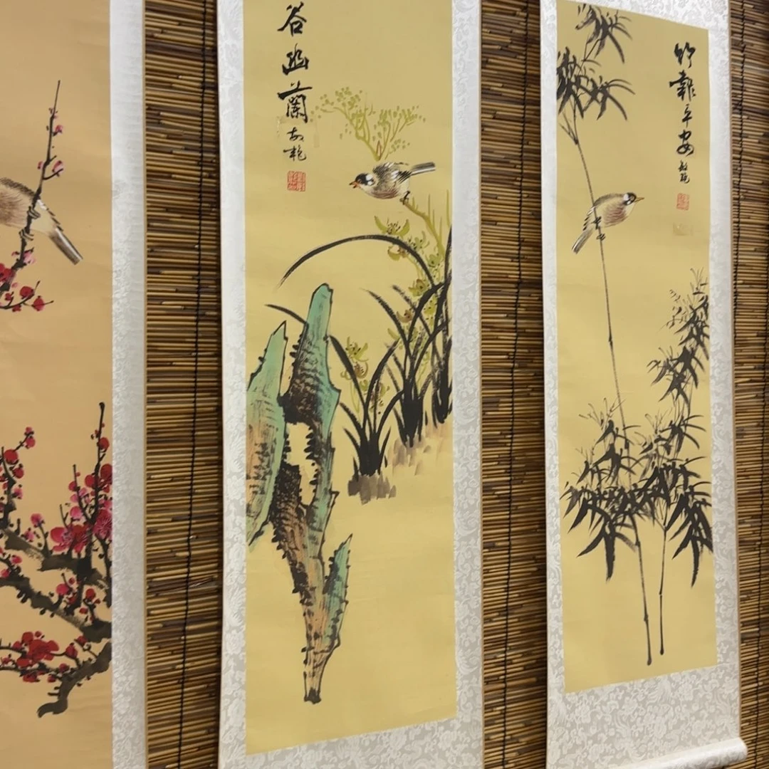 皇***音国画QB四幅一套作品！带证书！只限一单