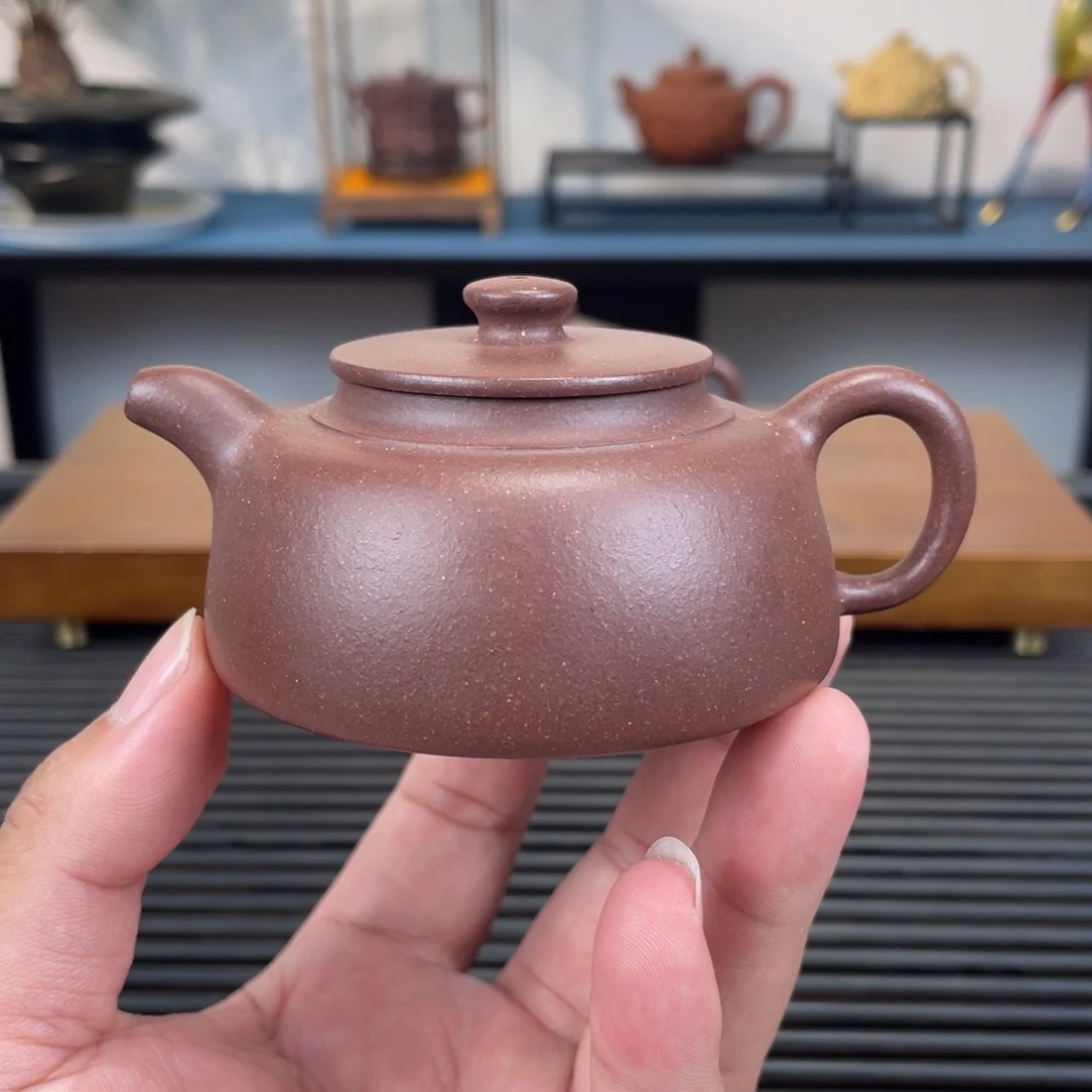 紫砂茶壶紫泥鱼罩130cc