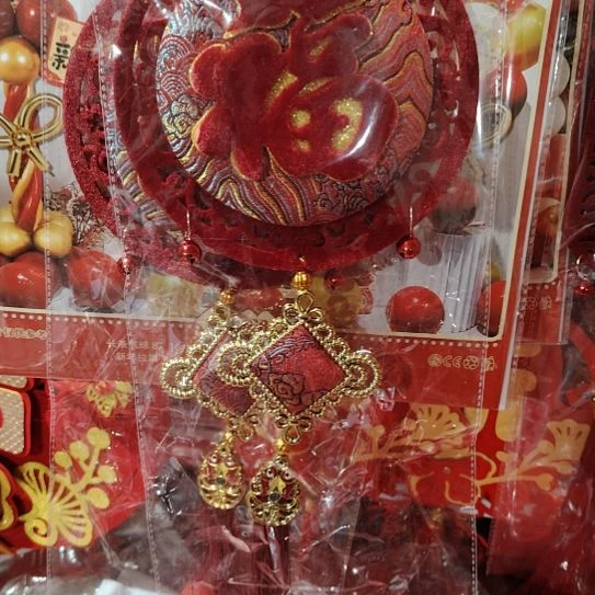 金丝绒挂件春节用品金绒绒挂件