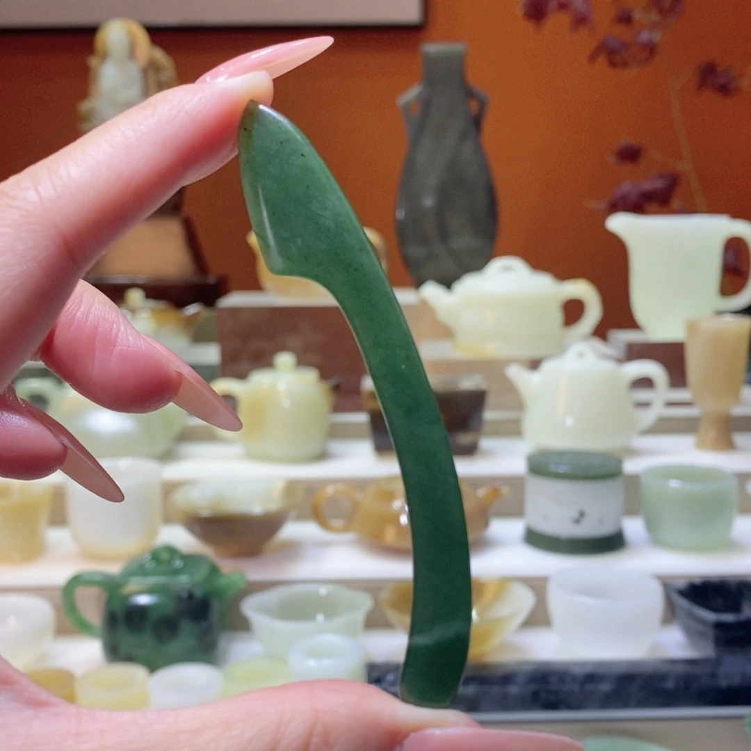 未镶嵌和田玉把件和田玉碧玉茶刀
