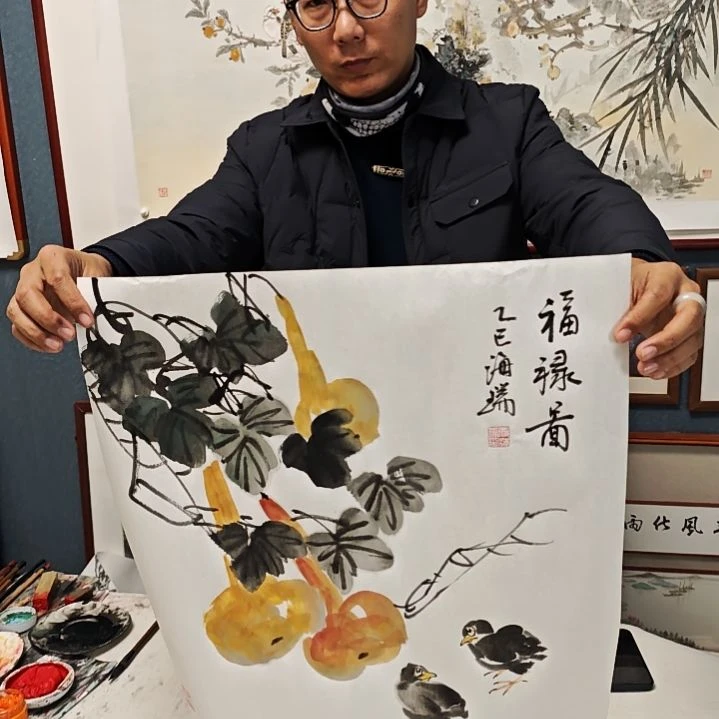 国画贾海瑞老师现场定制
