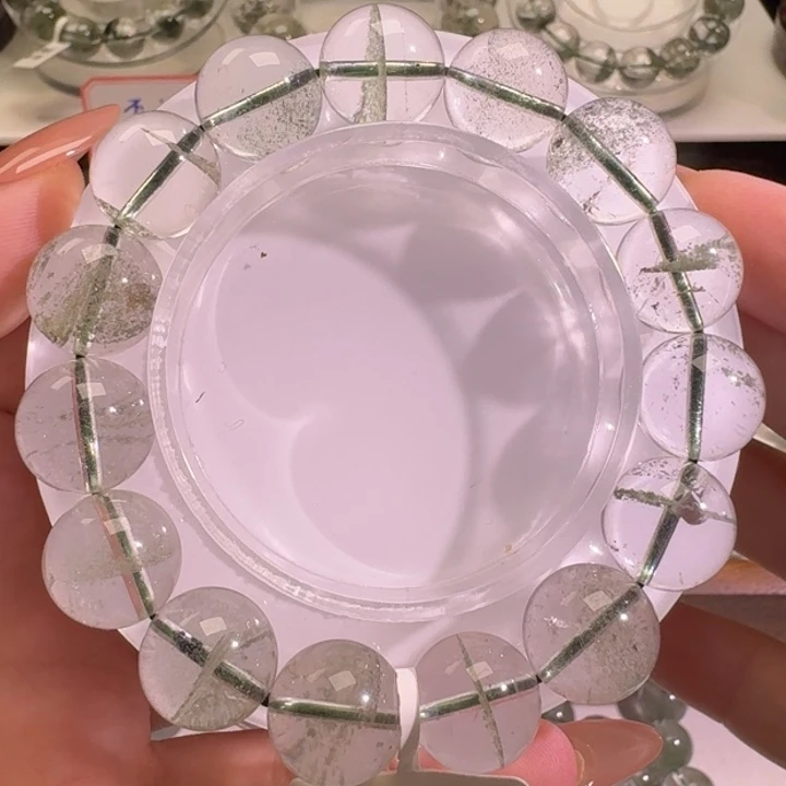 未镶嵌手链水晶金沙翠绿幽灵13.5mm