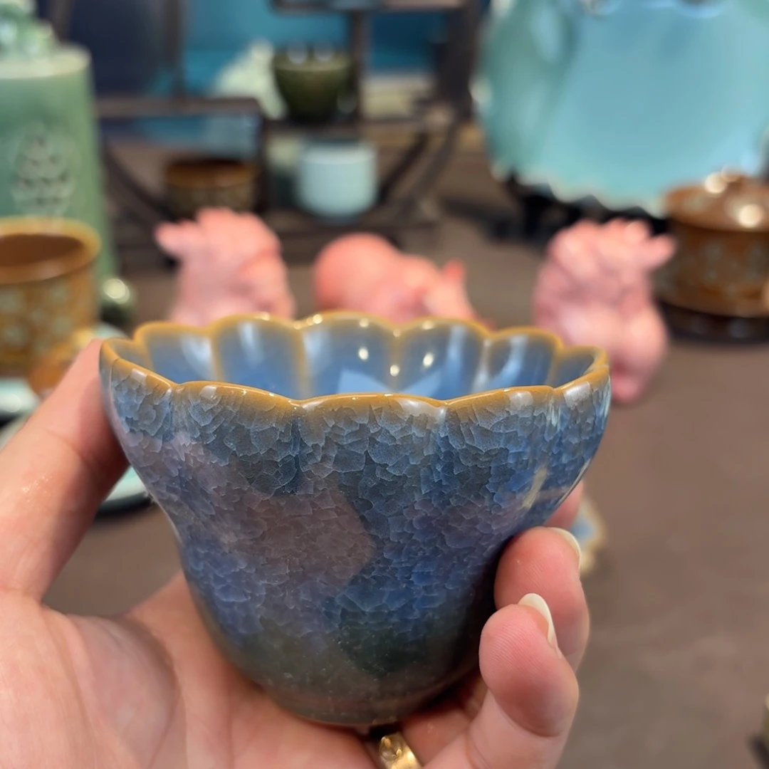 杯龙泉青瓷茶具微瑕