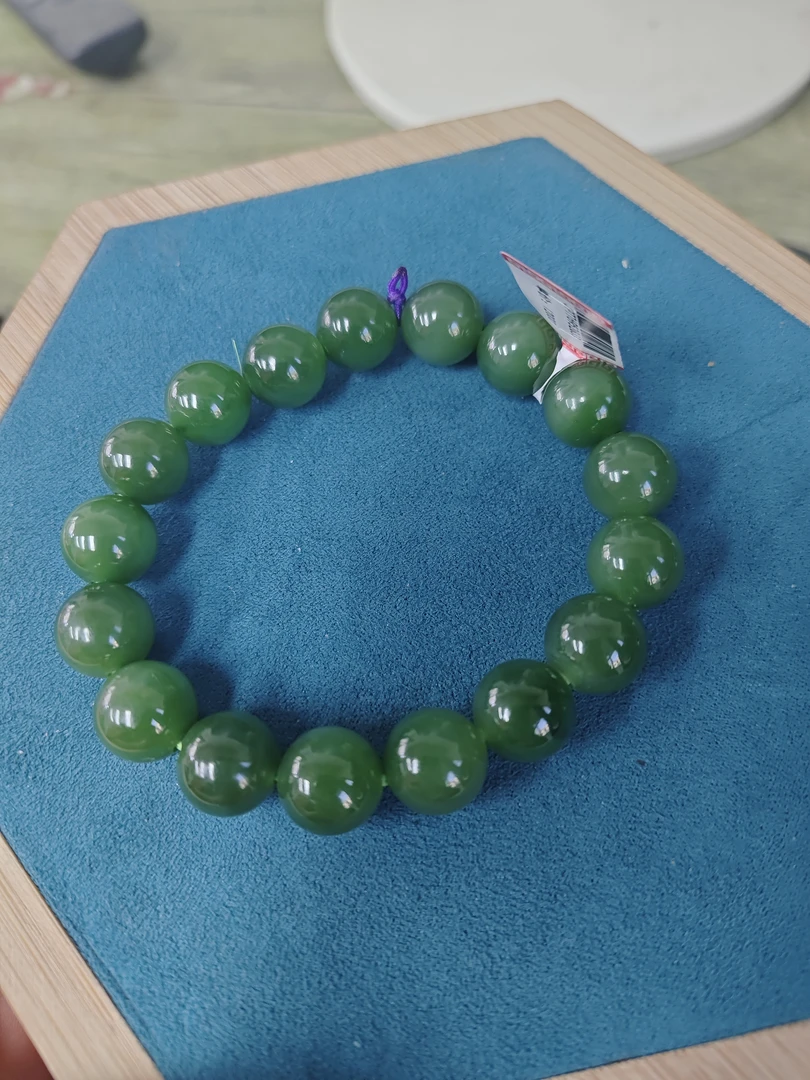 和田玉碧玉手串 卡12