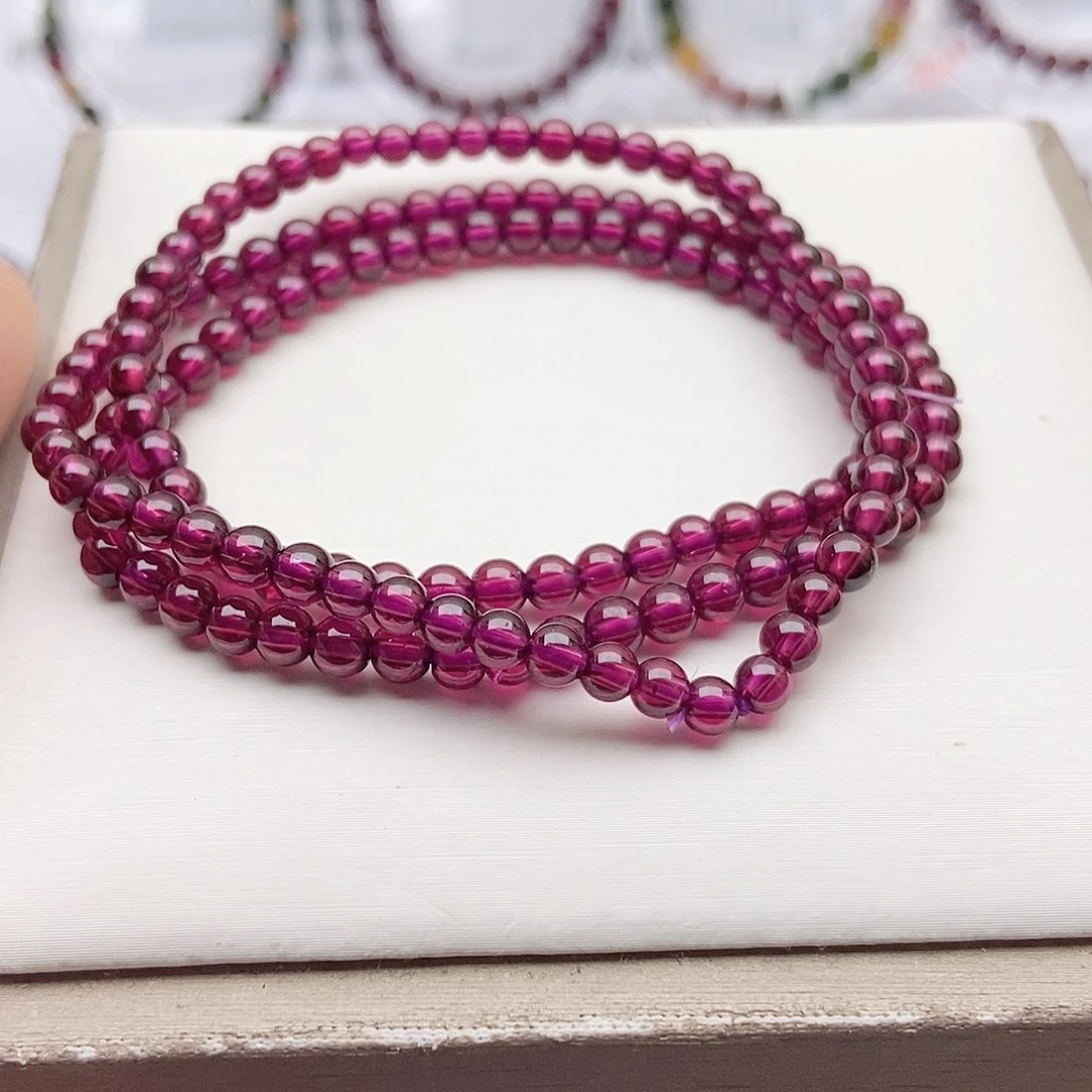 石榴石（紫牙乌）手链未镶嵌4.1
