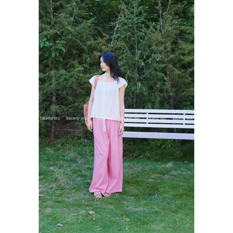 【门店同款】ENJOY夏季阔腿九分裤休闲裤162502290