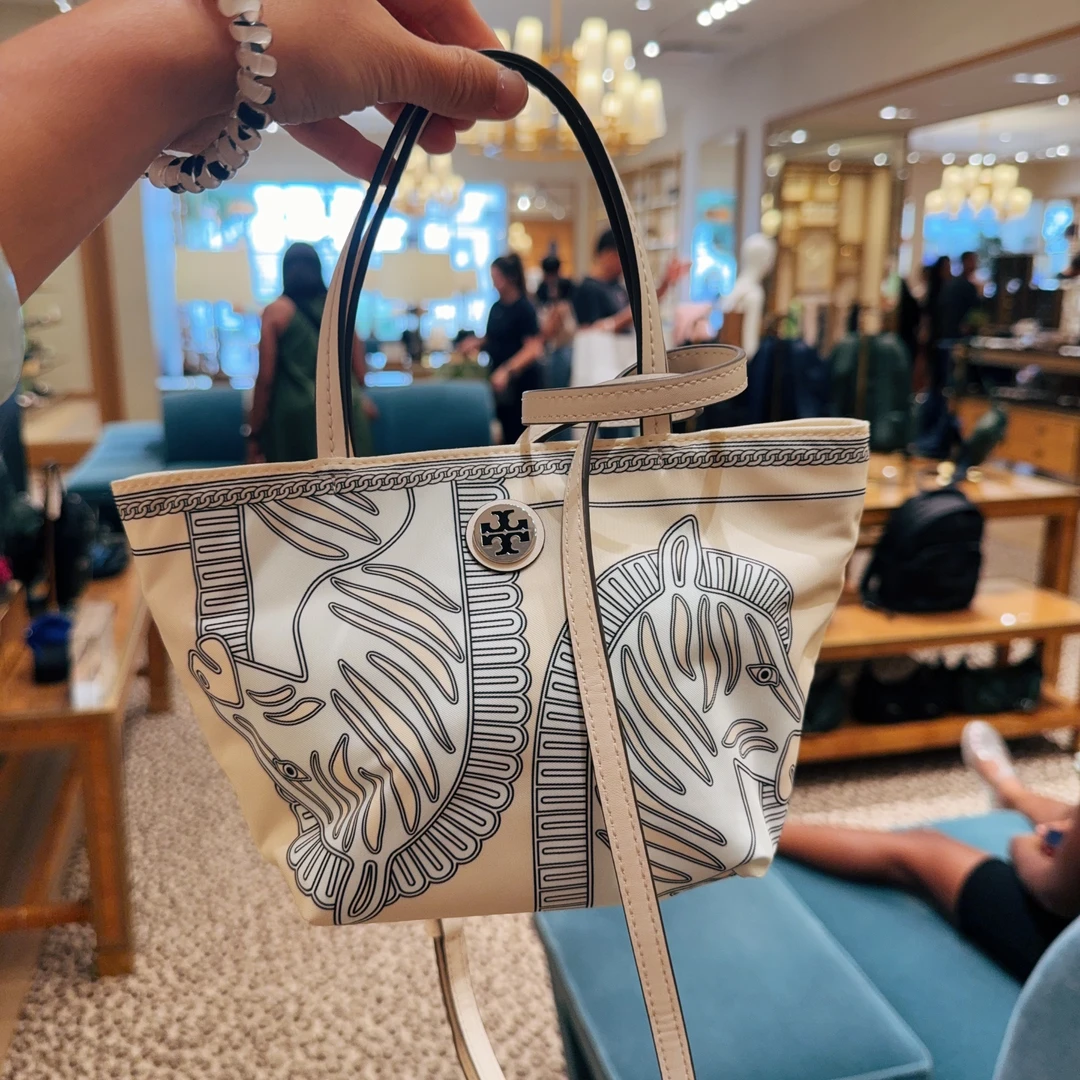 未使用 TORY BURCH/汤丽柏琦 尼龙织物手提托特包女士斜挎包