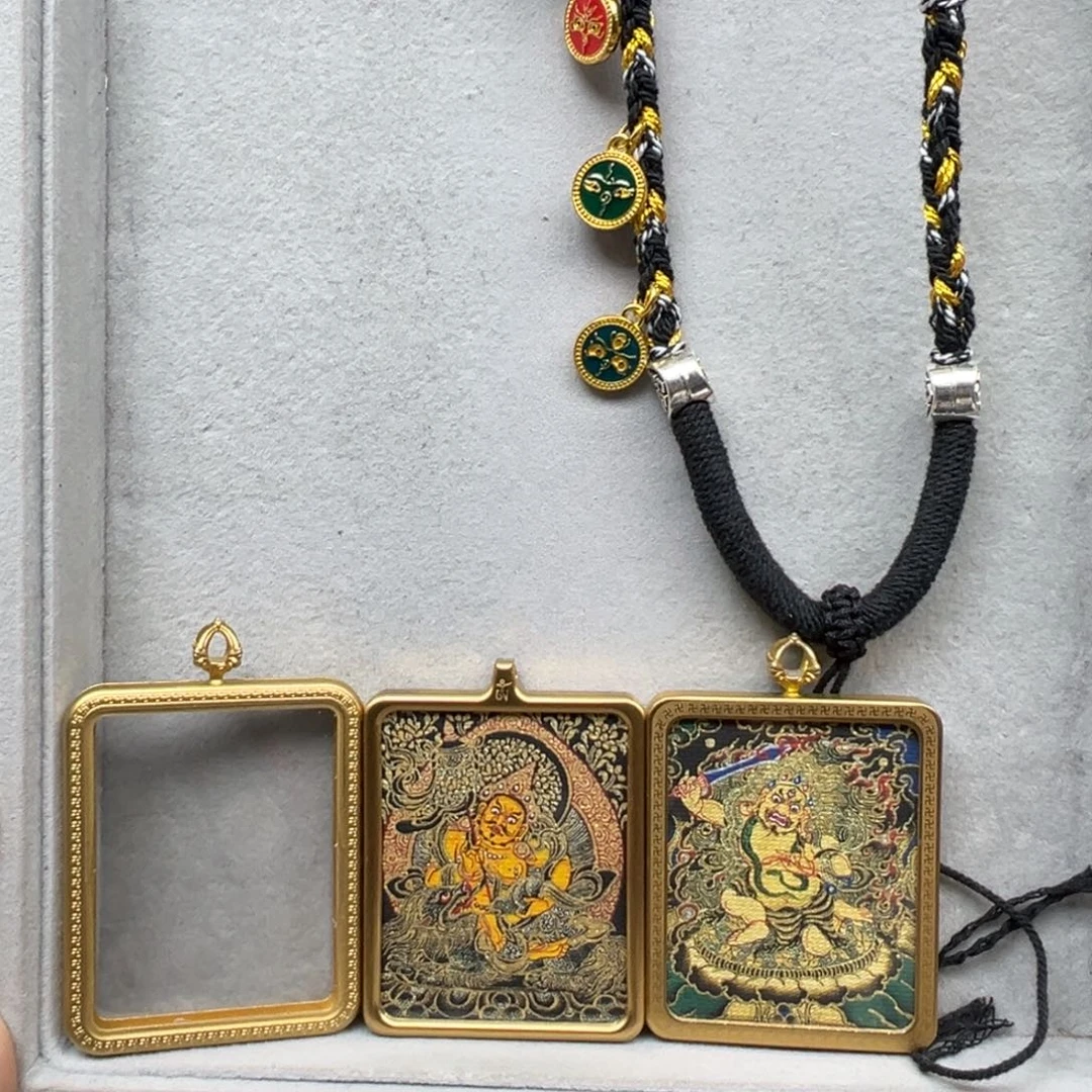 吊坠甲****旭铜双面天王不动绳子10号黑金