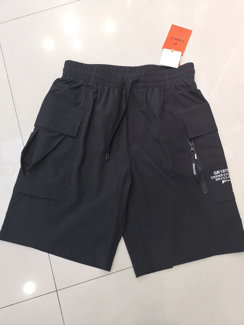 夏季男士直筒裤五分裤速干短裤黑色休闲裤夏款