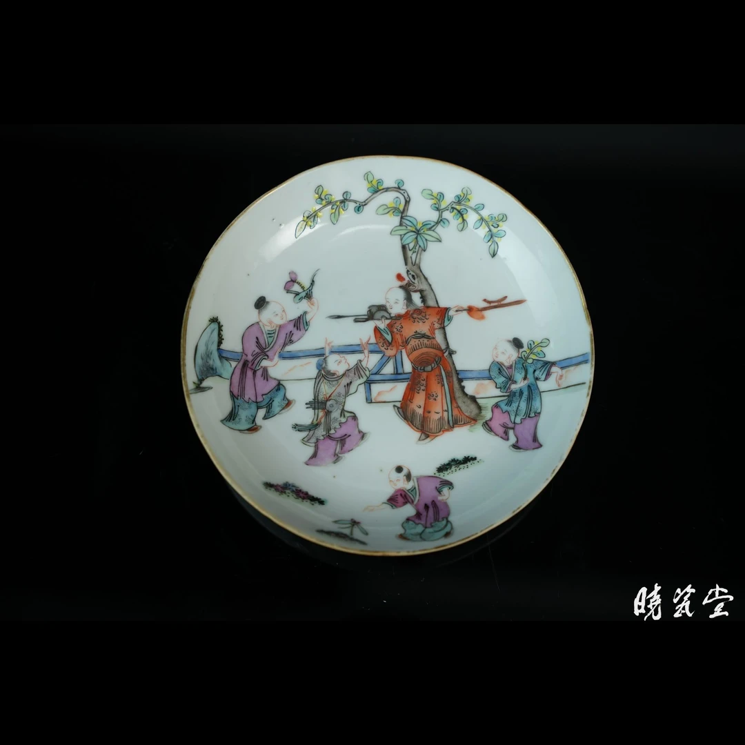 【晓瓷堂】粉彩人物纹盘 QT250136