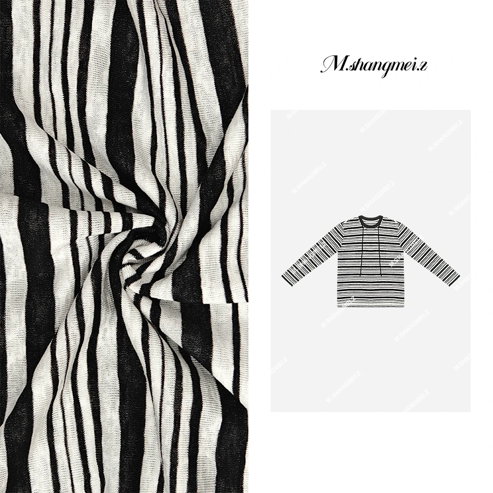 M.SHANGMEI.Z/沐熙【摩天轮】美大哥显瘦休闲宽松条纹上衣X012003