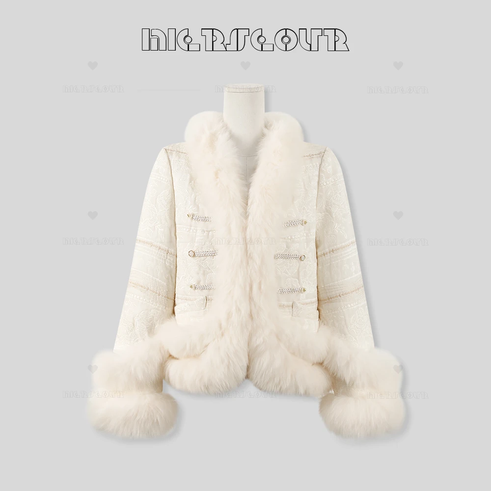 冬季新款时尚千金感狐狸毛领羽绒服97821