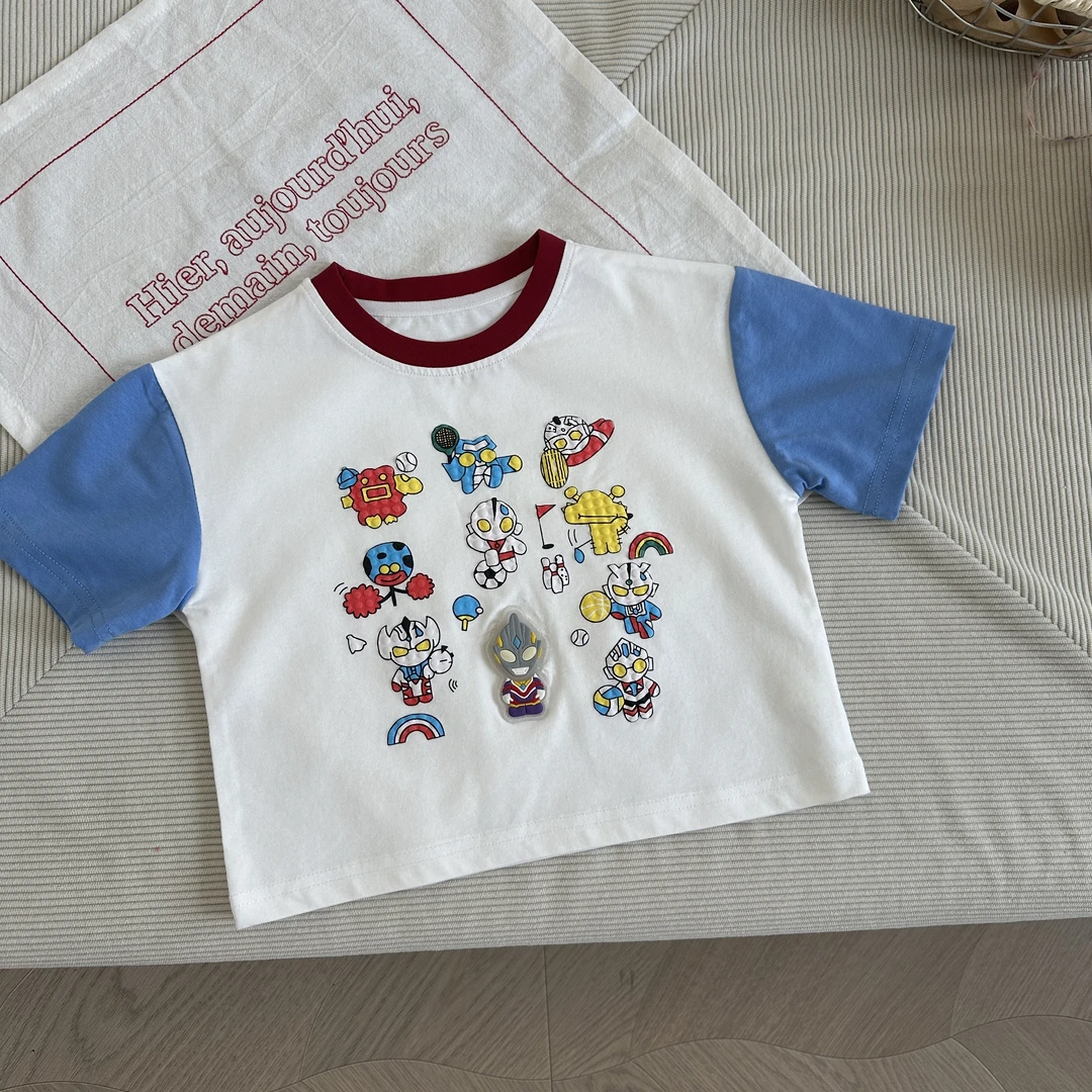 CS058-童装男童卡通奥特曼短袖夏季新款儿童中小童宝宝T恤帅气