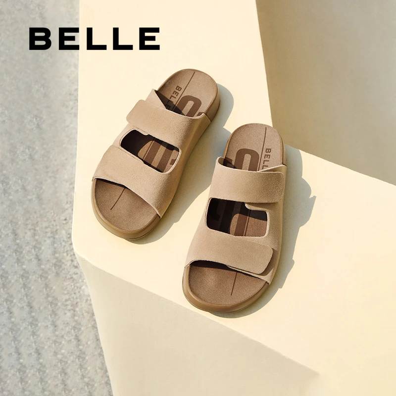 百丽吐司拖1代女夏日穿搭商场同款厚底外穿防滑勃肯凉鞋A8R1DBT4