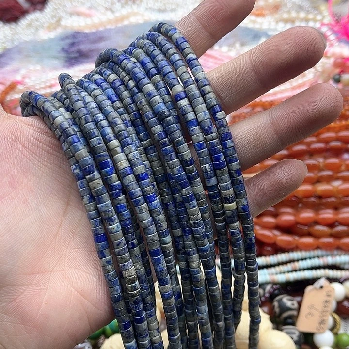 玛瑙/玉髓珠宝半成品未镶嵌一条4/2mm左右老蓝纹直切