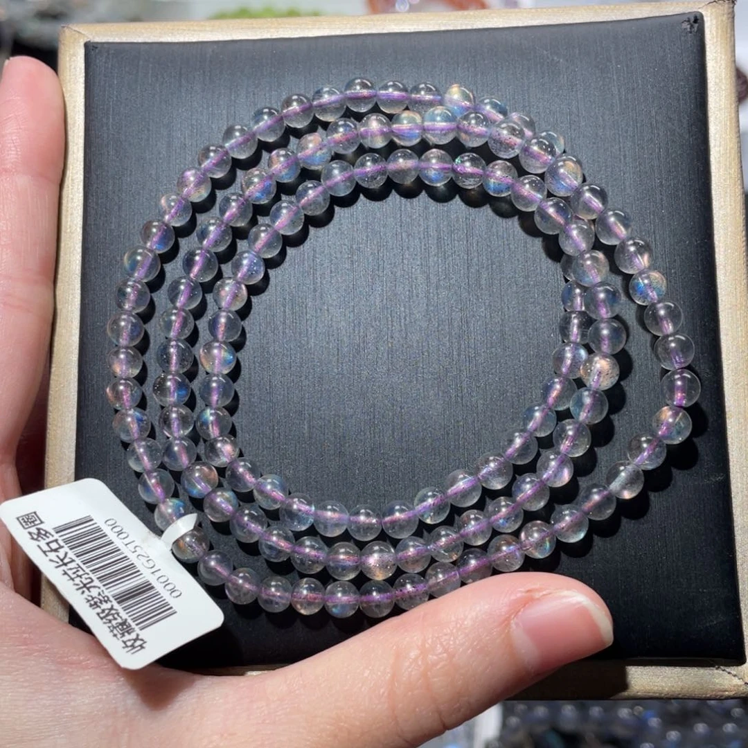 手链未镶嵌长石马岛紫拉长4.6mm