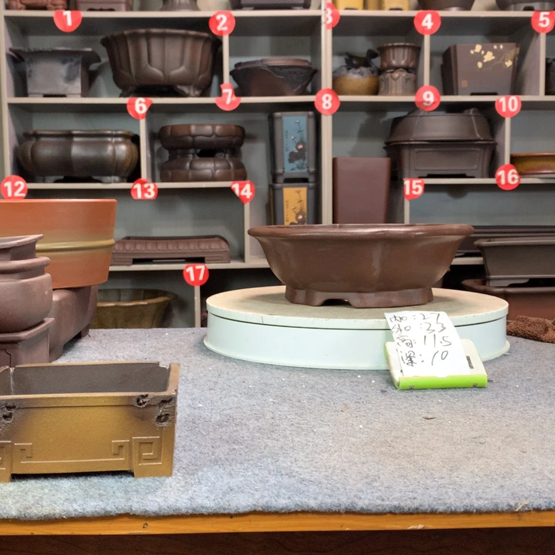 宜兴紫砂花盆六方