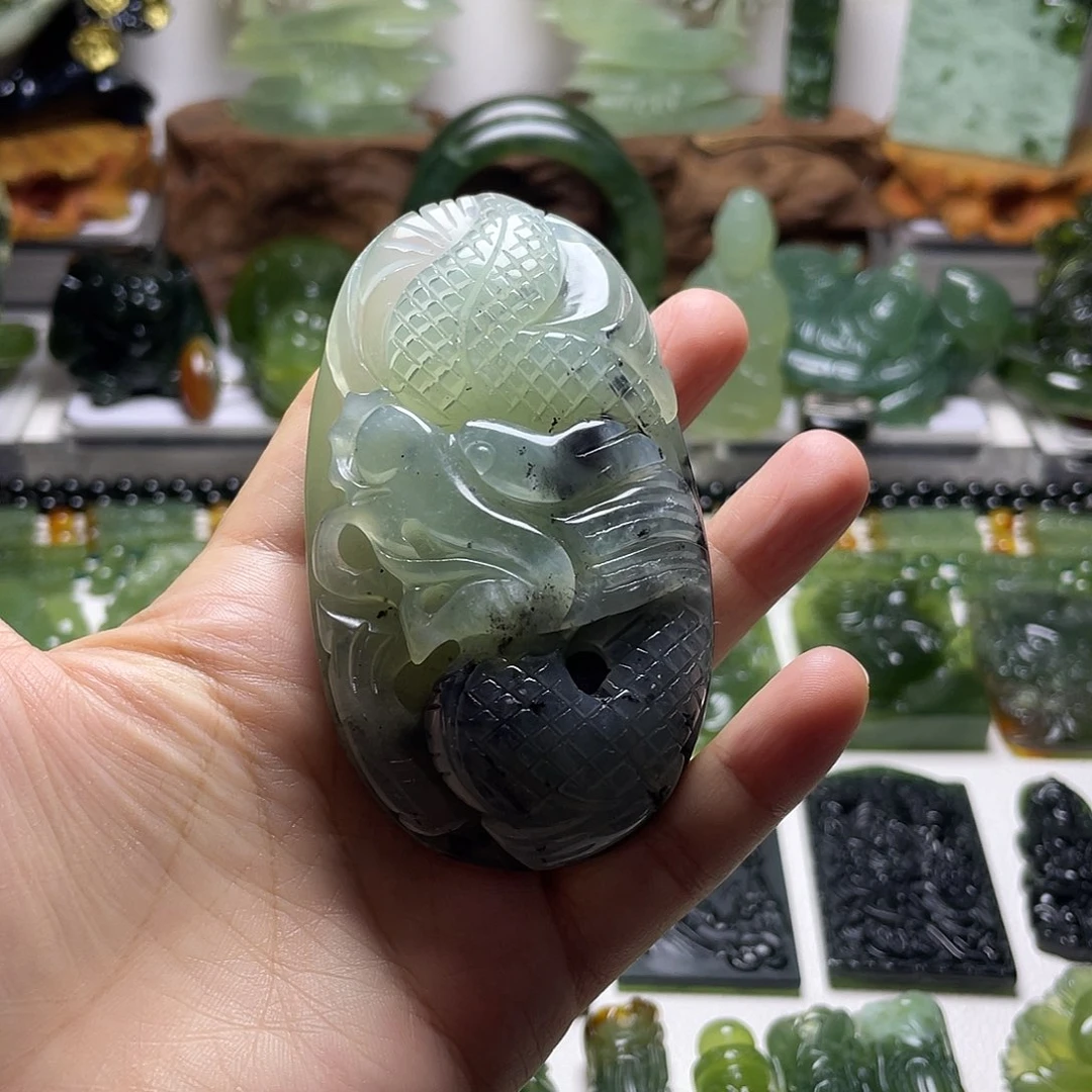 未镶嵌蛇纹石玉手把