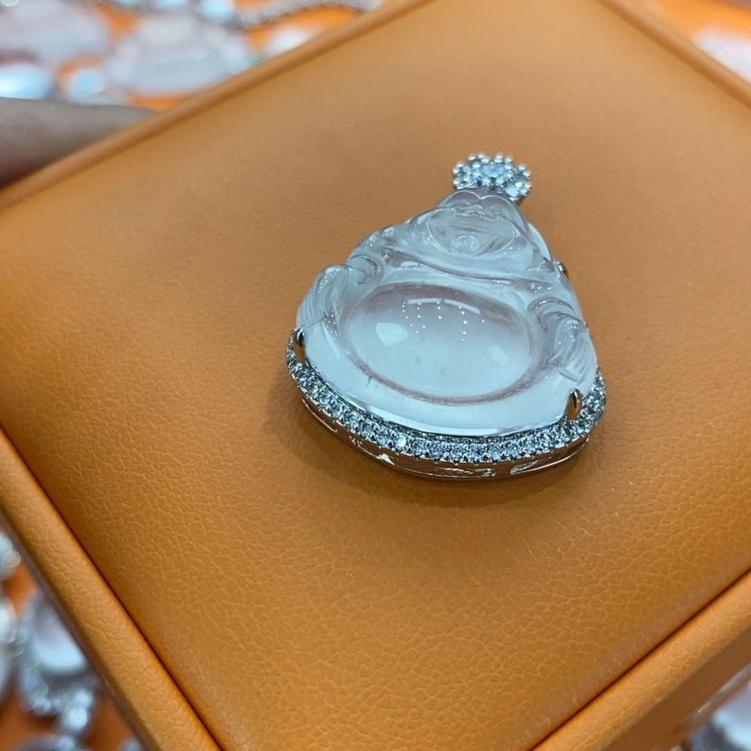 石英质玉吊坠(赠链)银S925镶嵌