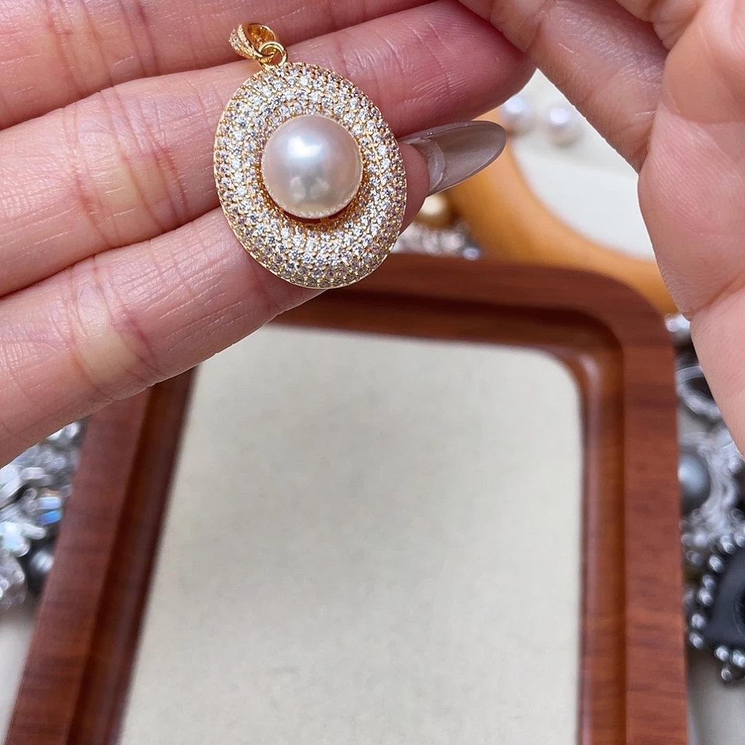 吊坠(不含链)海水珍珠银S925镶嵌