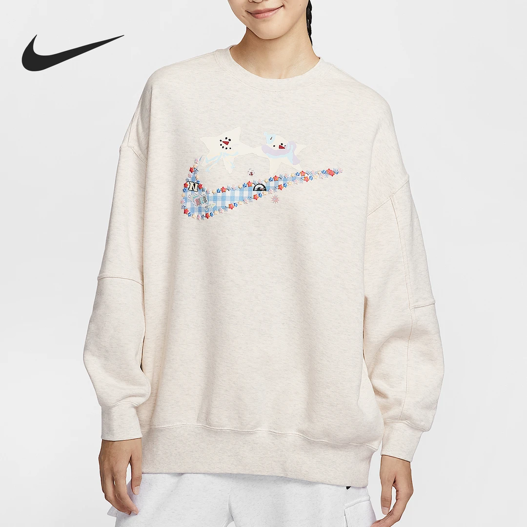 Nike/耐克正品Sportswear女士针织圆领宽松卫衣IO0487-141