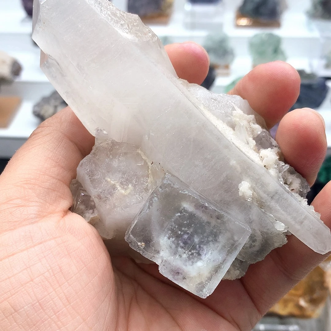 石材瑶岗仙水晶萤石单晶