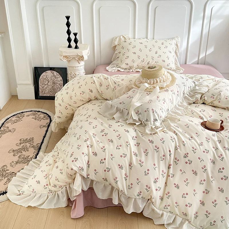 2025新品针织棉A类法式庄园四件套四季款床上用品三件套