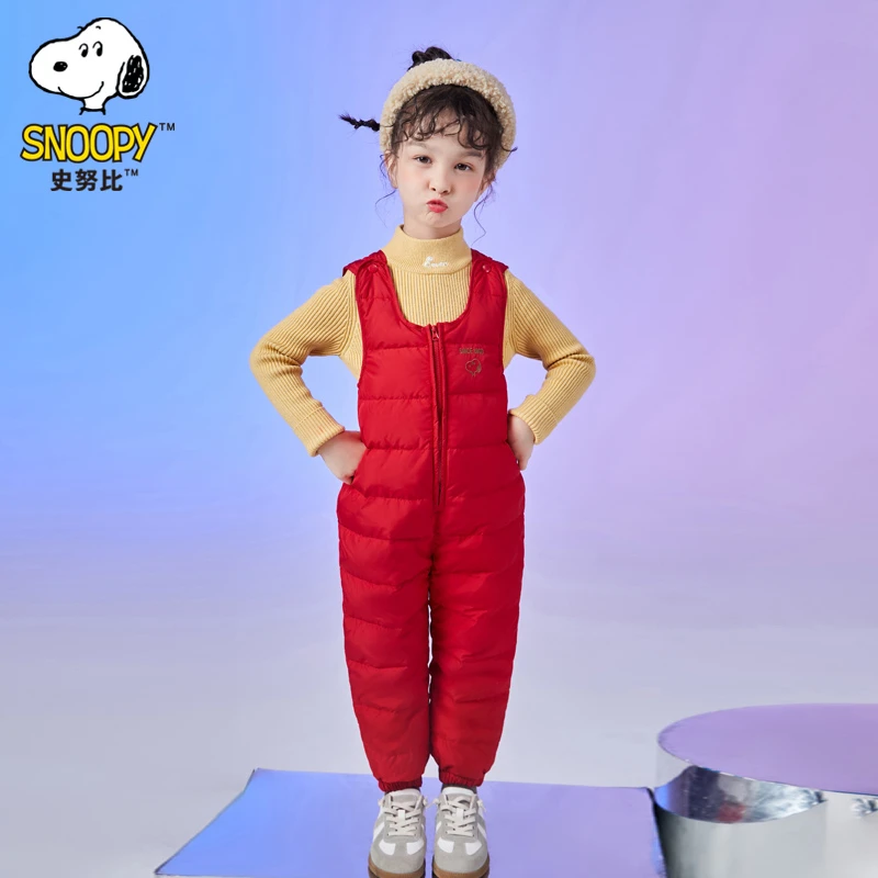 【星哥专享】清仓史努比品牌婴儿连体衣儿童刺绣羽绒背带裤FJ3010