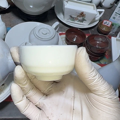 瓷片国营厂库存微瑕失圆6个