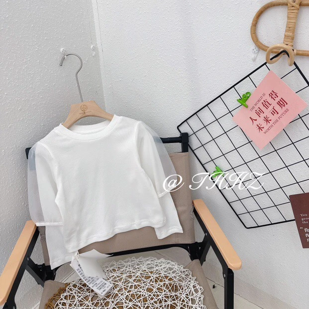 2025新款儿童韩版时尚拼纱打底衫女童C1979