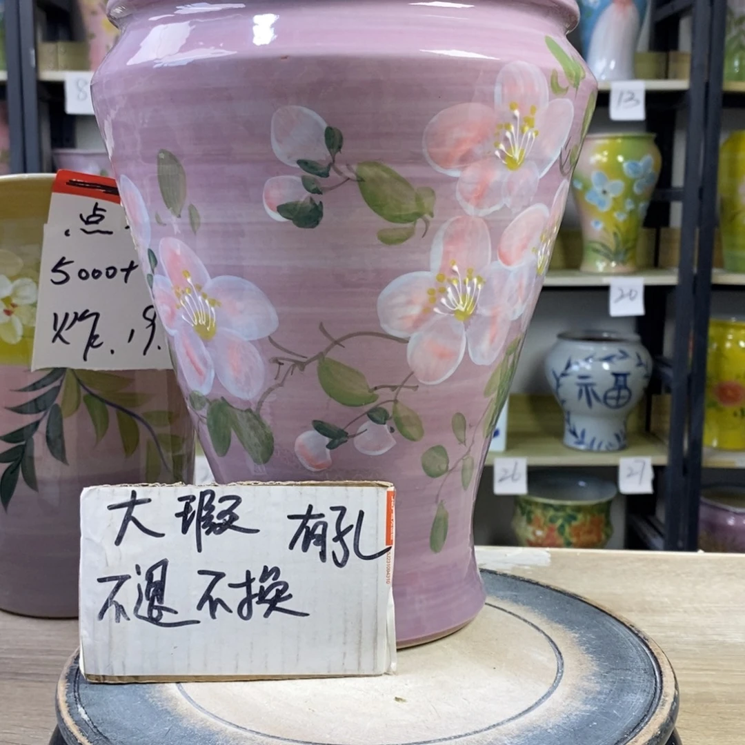 景德镇手工手绘陶瓷花盆