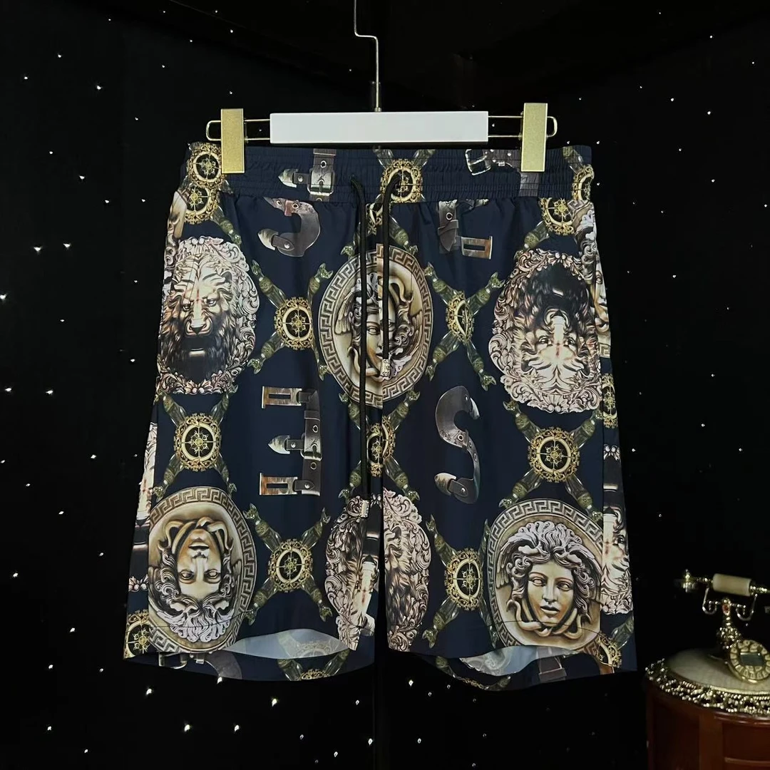 【设计】重工欧美风短裤ins男士宽松透气夏季复古短裤