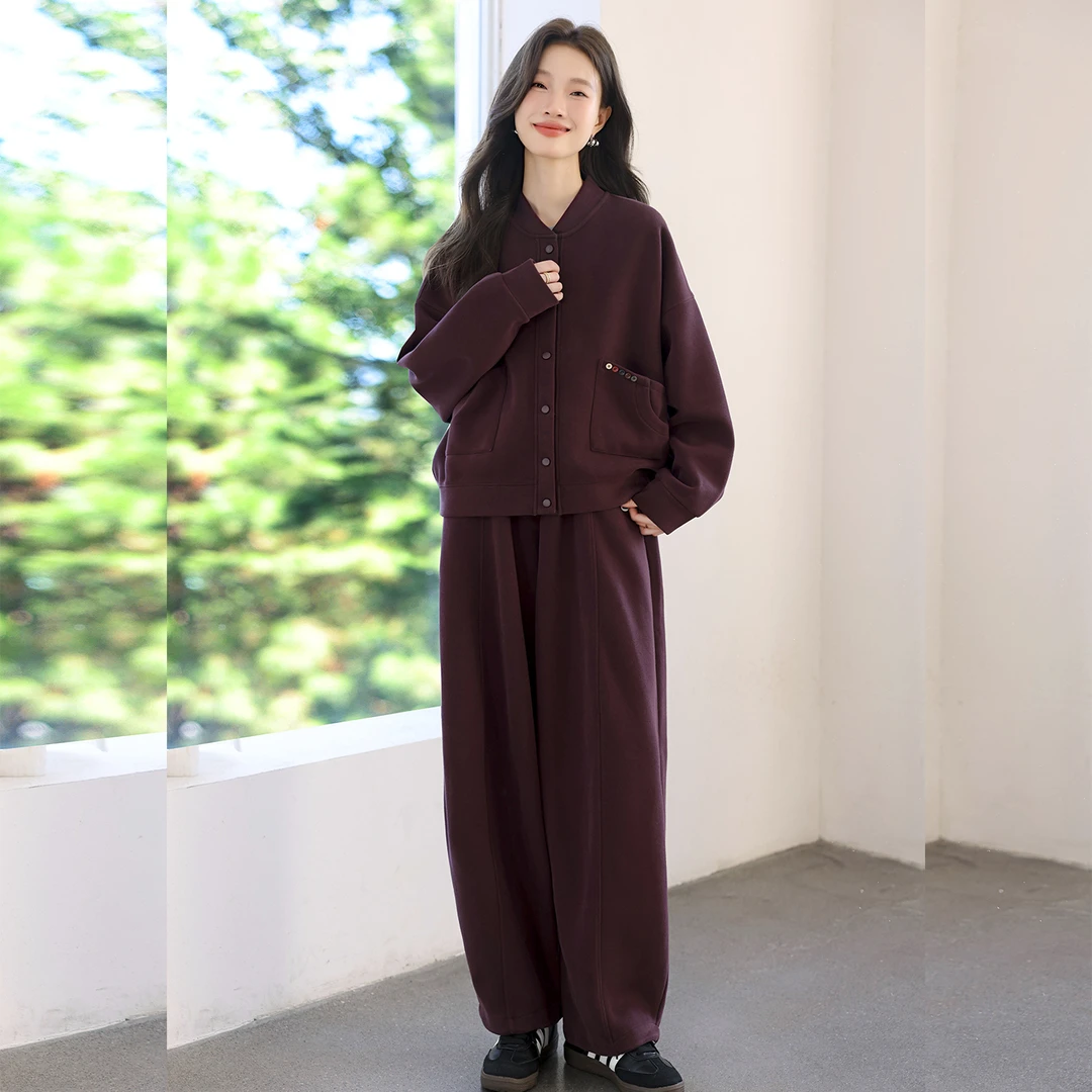 休闲开衫卫衣女春秋套装2025新款中年妈妈时尚减龄运动卫裤两件套