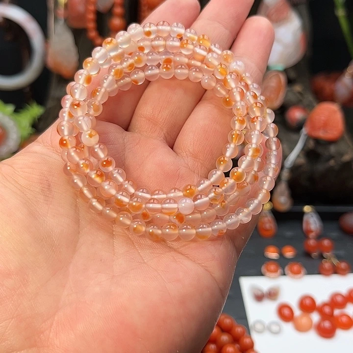 南红玛瑙未镶嵌手串冰飘多圈