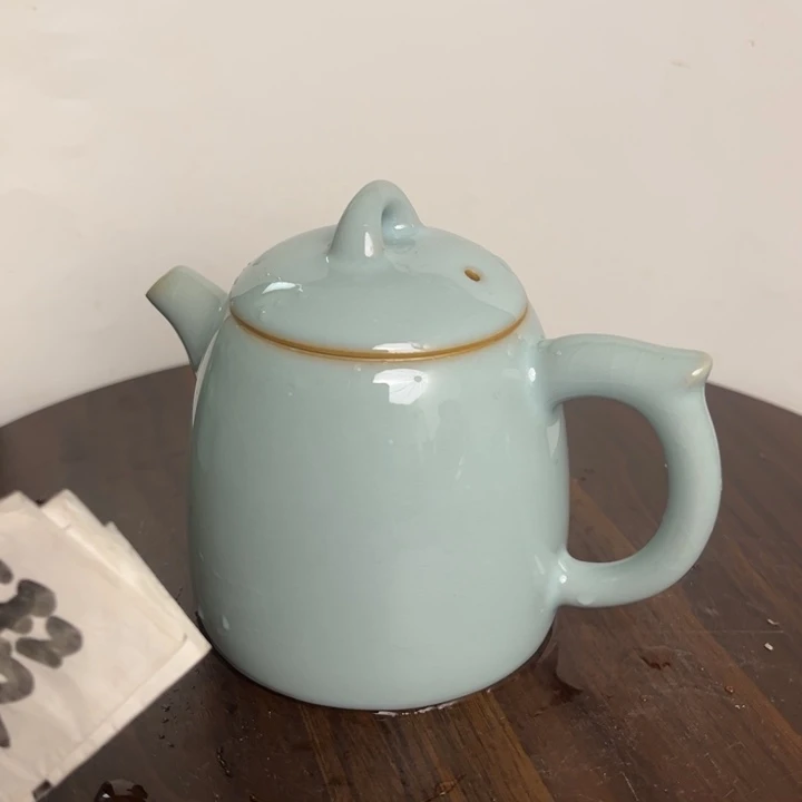 陶摆件天青秦权壶微瑕kkkkkkkkkj